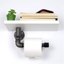 Hanah Home Boruraf235 Portarrollos de Papel Higiénico MDF Montaje Pared Blanco 30x12x23 cm